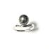Ring, 18krt.witgoud met tahiti-parel 9mm. en diamant 0,01ct.(maat 16) - 13301