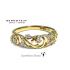 Bernstein Ring, 14krt.goud met diamant totaal 0,10ct. (maat 17,5) - 24441