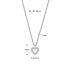 Collier, zilver gerhodineerd met hart en zirkonia hartje (lengte: 41-45cm.) - 24612