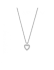 Collier, zilver gerhodineerd met hart en zirkonia hartje (lengte: 41-45cm.) - 24612