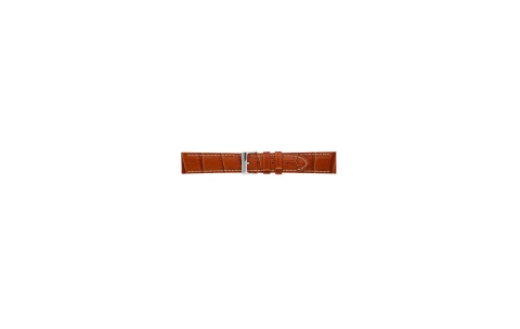 Alligator print calf leather strap, mat. With strong case and buckle connection, stitched loop and stainless steel buckle. This strap has soft leather lining and is super flexible. White stitching - 20304