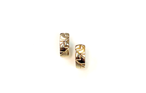Oorknoppen, 14krt.goud met steker en clip-mechaniek (17x7mm.) - 5404