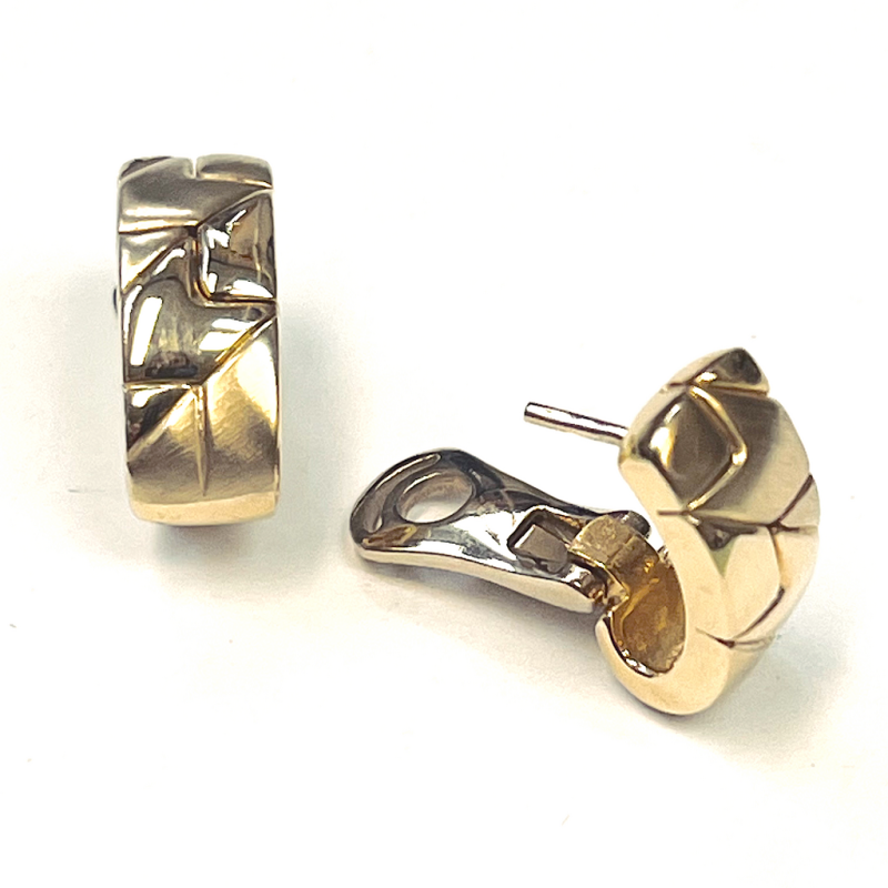 Oorknoppen, 14krt.goud met steker en clip-mechaniek (17x7mm.) - 5404 Oorknoppen, 14krt.goud met steker en clip-mechaniek (17x7mm.) - 5404