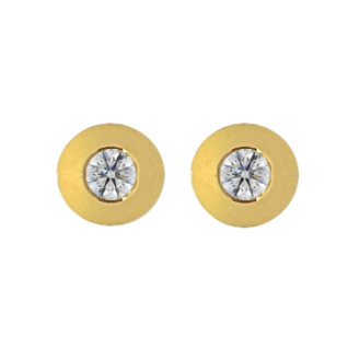 Oorknoppen, 18 krt.goud solitair met diamant (totaal 0,20ct.) - 4399 Oorknoppen, 18 krt.goud solitair met diamant (totaal 0,20ct.) - 4399