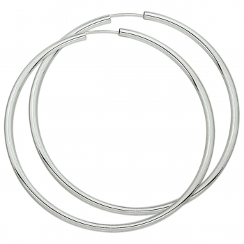 Oorringen, zilver ronde buis 2,5mm. (diameter: 60mm.) - 9466