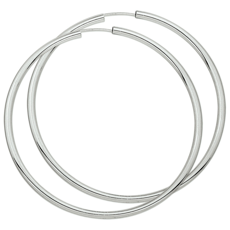 Oorringen, zilver ronde buis 2,5mm. (diameter: 60mm.) - 9466