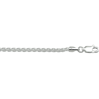 Collier, zilver gerhodineerd palmier 2,4mm. (lengte: 45cm.) - 9496
