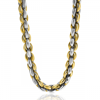 Collier, zilver verguld schakelbreedte 10,5mm (lengte: 45cm.) - 9519