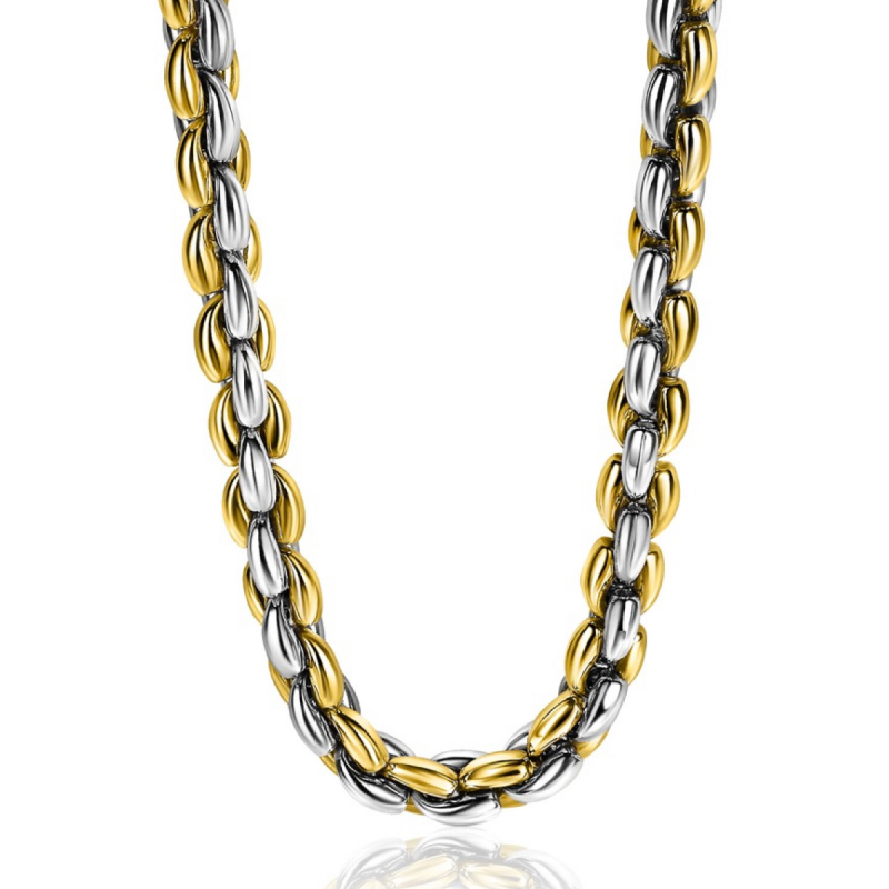 Collier, zilver verguld schakelbreedte 10,5mm (lengte: 45cm.) - 9519