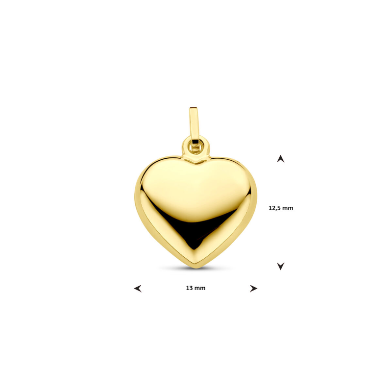 Hanger, 14krt.goud hart (13mm.) - 9534