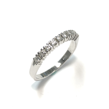 Ring, 18krt.witgoud met diamant totaal 0.27ct. (maat17) - 7230