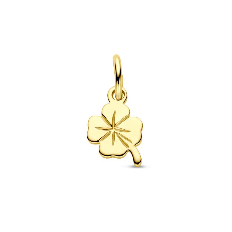 Hanger, 14krt.goud klaver (6mm.) - 5201