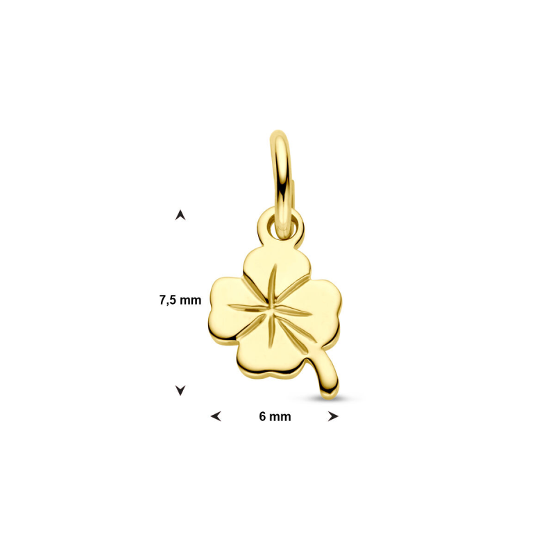 Hanger, 14krt.goud klaver (6mm.) - 5201