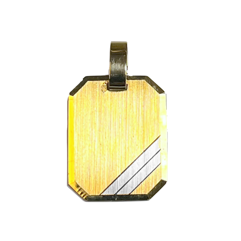 Hanger, 14krt.goud graveerplaatje (14x18mm.) - 4160