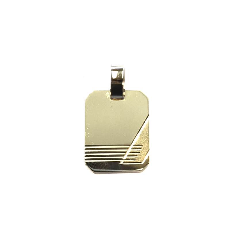 Hanger, 14krt.goud graveerplaatje (14x18mm.) - 4323