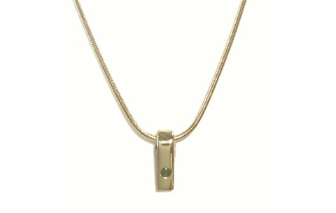HC Hanger, 14krt.goud met smaragd (lengte hanger:10mm.) excl. collier - 1258