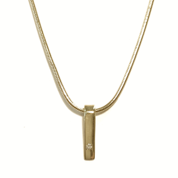 Hanger, 14krt.goud met 0,01ct. diamant (lengte hanger:12mm.) excl. collier - 1239 Hanger, 14krt.goud met 0,01ct. diamant (lengte hanger:12mm.) excl. collier - 1239