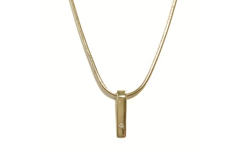 HC Hanger, 14krt.goud met diamant (lengte hanger:12mm.) excl. collier - 1239
