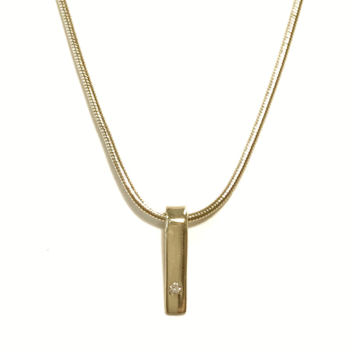 Hanger, 14krt.goud met 0,01ct. diamant (lengte hanger:12mm.) excl. collier - 1239