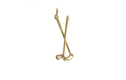 HC Hanger, 14krt.goud golfsticks (lengte hanger:30mm.) - 1177