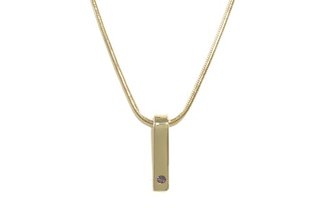 HC Hanger, 14krt.goud met saffier (lengte hanger:14mm.) excl. collier - 1170