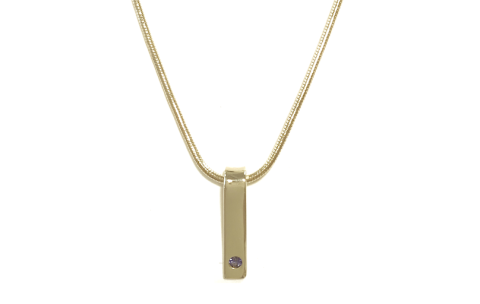 HC Hanger, 14krt.goud met saffier (lengte hanger:14mm.) excl. collier - 1170