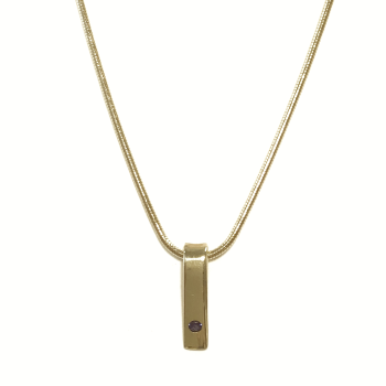 Hanger, 14krt.goud met saffier (lengte hanger:12,5mm.) excl. collier - 1168 Hanger, 14krt.goud met saffier (lengte hanger:12,5mm.) excl. collier - 1168