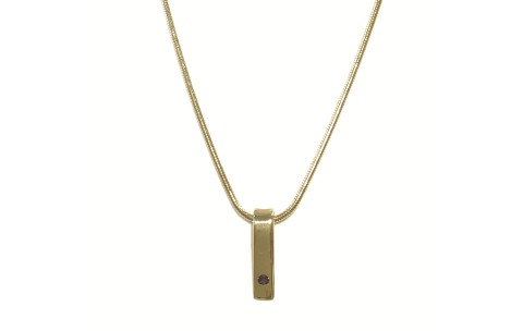 HC Hanger, 14krt.goud met saffier (lengte hanger:12,5mm.) excl. collier - 1168