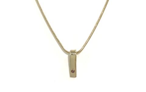 HC Hanger, 14krt.goud met robijn (lengte hanger:12mm.) excl. collier - 1147