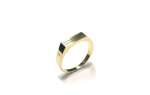 HC Ring, 14krt.bicolour goud (maat 18.25)  bovenvlak:4x12mm - 995