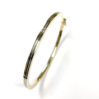 Bangle, 14krt. bicolorgoud (breedte: 3mm.) D=60mm. - 7620
