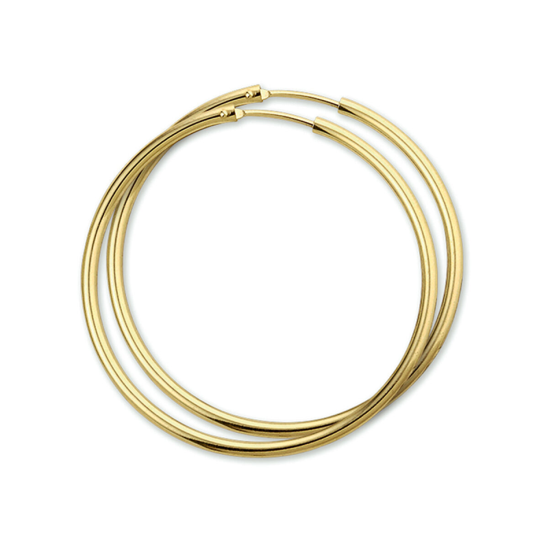 Oorringen, 14krt.goud (40x1,8mm.) - 7627