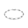 Armband, ziver closed-for-ever-schakel (lengte: 18,5cm.) - 7744 Armband, ziver closed-for-ever-schakel (lengte: 18,5cm.) - 7744
