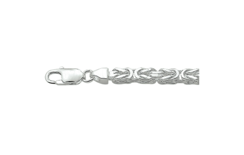 Armband, zilver koningsschakel 5mm.(lengte: 21cm.) - 7748