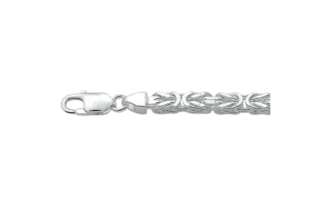 Armband, zilver koningsschakel 5mm.(lengte: 21cm.) - 7748