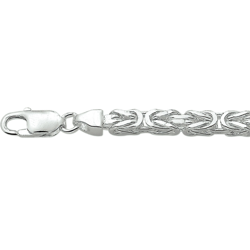 Armband, zilver koningsschakel 5mm.(lengte: 21cm.) - 7748