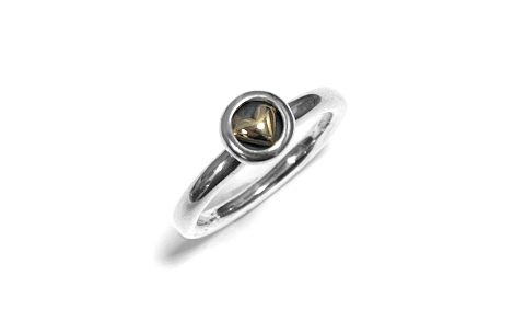 Pandora Ring, 925zilver met gouden hartje (maat 51) - 7992