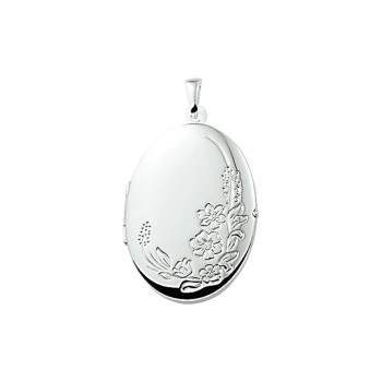 Medaillon, zilver ovaal bewerkt (26x19mm.) - 8051
