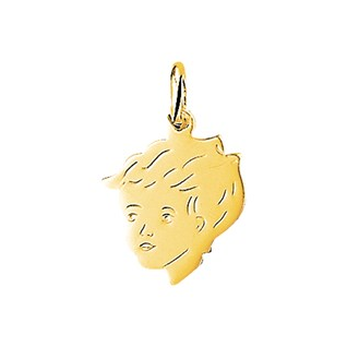 Hanger, 14krt.goud Kinderhoofdje jongen (18mm.) - 8055 Hanger, 14krt.goud Kinderhoofdje jongen (18mm.) - 8055