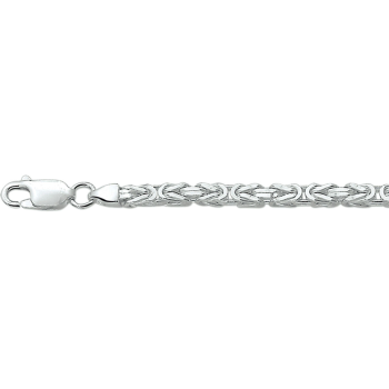 Collier, zilver koningsschakel 3mm.(lengte: 50cm.) - 8180