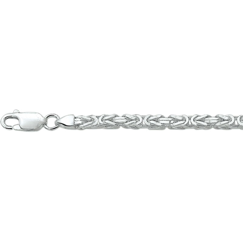 Collier, zilver koningsschakel 3mm.(lengte: 50cm.) - 8180