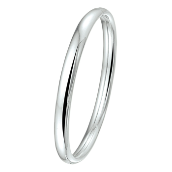 Bangle, zilver met dopsluiting ovale buis 6mm. (diameter: 60mm.) - 8227