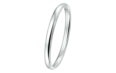 HC Bangle, zilver halfrond (6x60mm.) - 8227