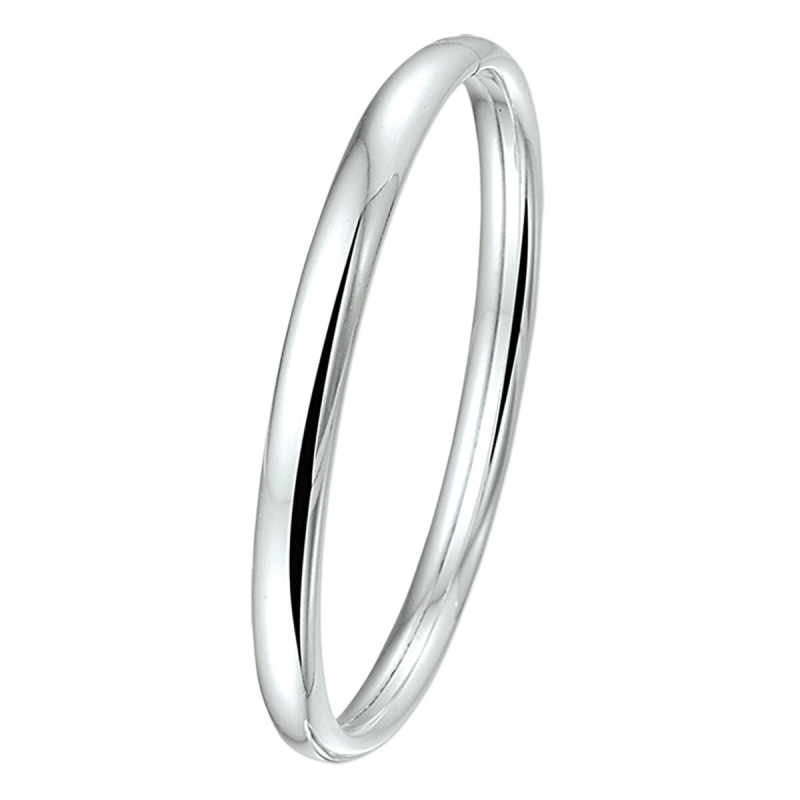 Bangle, zilver met dopsluiting ovale buis 6mm. (diameter: 60mm.) - 8227