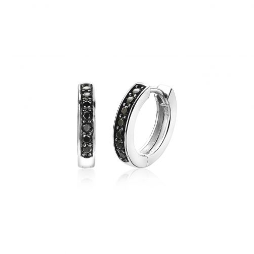 Zinzi Oorringen, model ZIO191B zwart (15x3mm.) - 8404 Zinzi Oorringen, model ZIO191B zwart (15x3mm.) - 8404