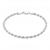 Armband, zilver koord 3,2mm. (lengte: 19cm.) - 8742