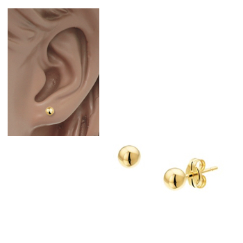 Oorknoppen, 14krt.goud (4mm.) - 8746