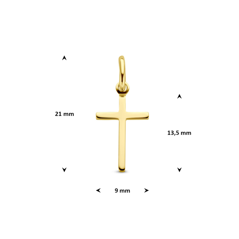 Hanger, 14krt.goud Kruisje (9x13mm.) - 9079