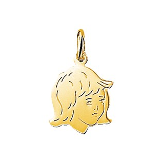 Hanger, 14krt.goud kinderhoofdje meisje (18mm.) - 9114 Hanger, 14krt.goud kinderhoofdje meisje (18mm.) - 9114
