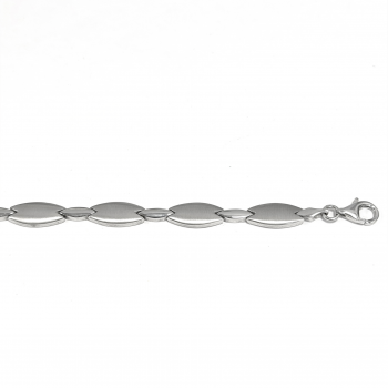 Armband, zilver gerhodineer mat/glans 7,5mm. (lengte: 19,5cm.) - 9152